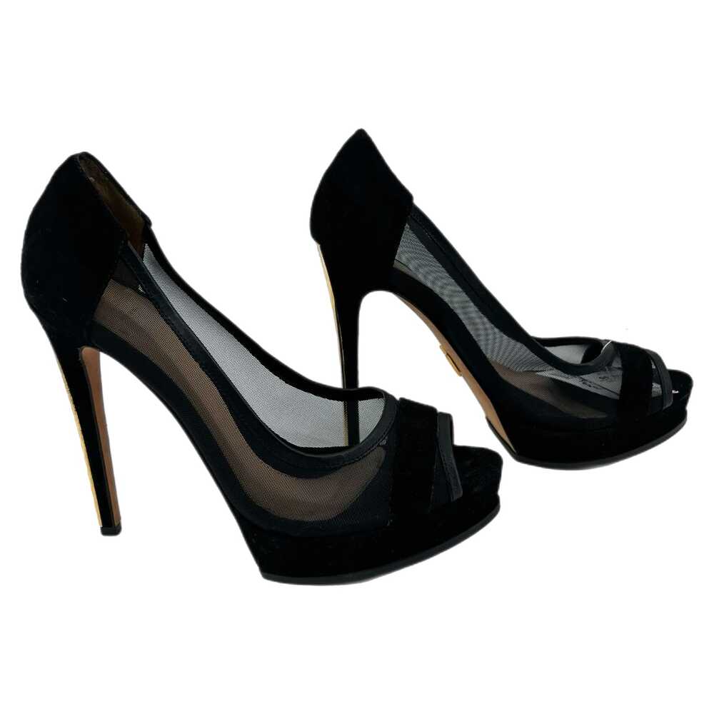 Herve Leger Black Peep Toe Stiletto Heels | Size 39.5EU